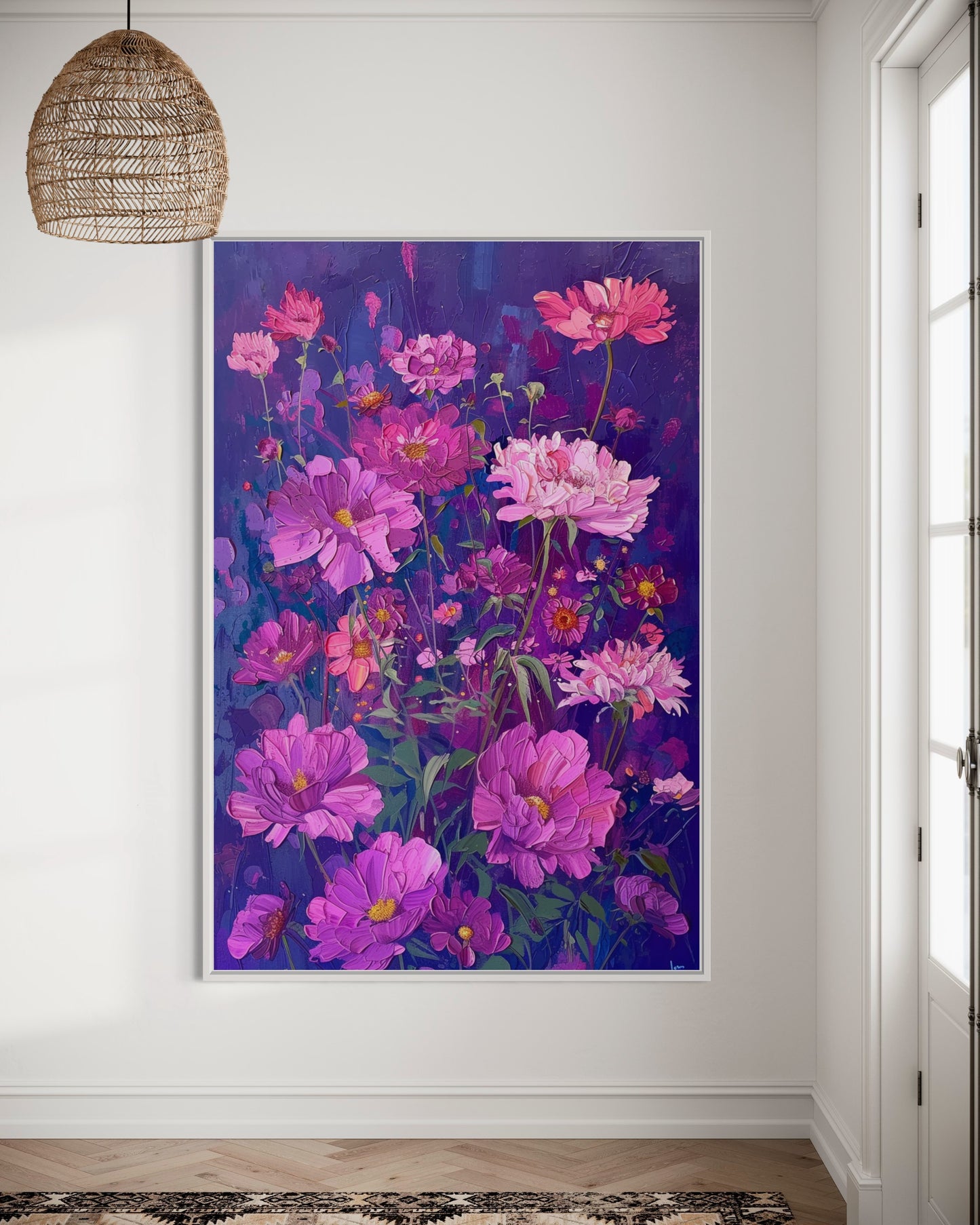 Purple Bloom Wildflower Oil Painting