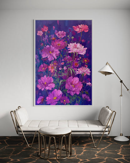 Purple Bloom Wildflower Oil Painting