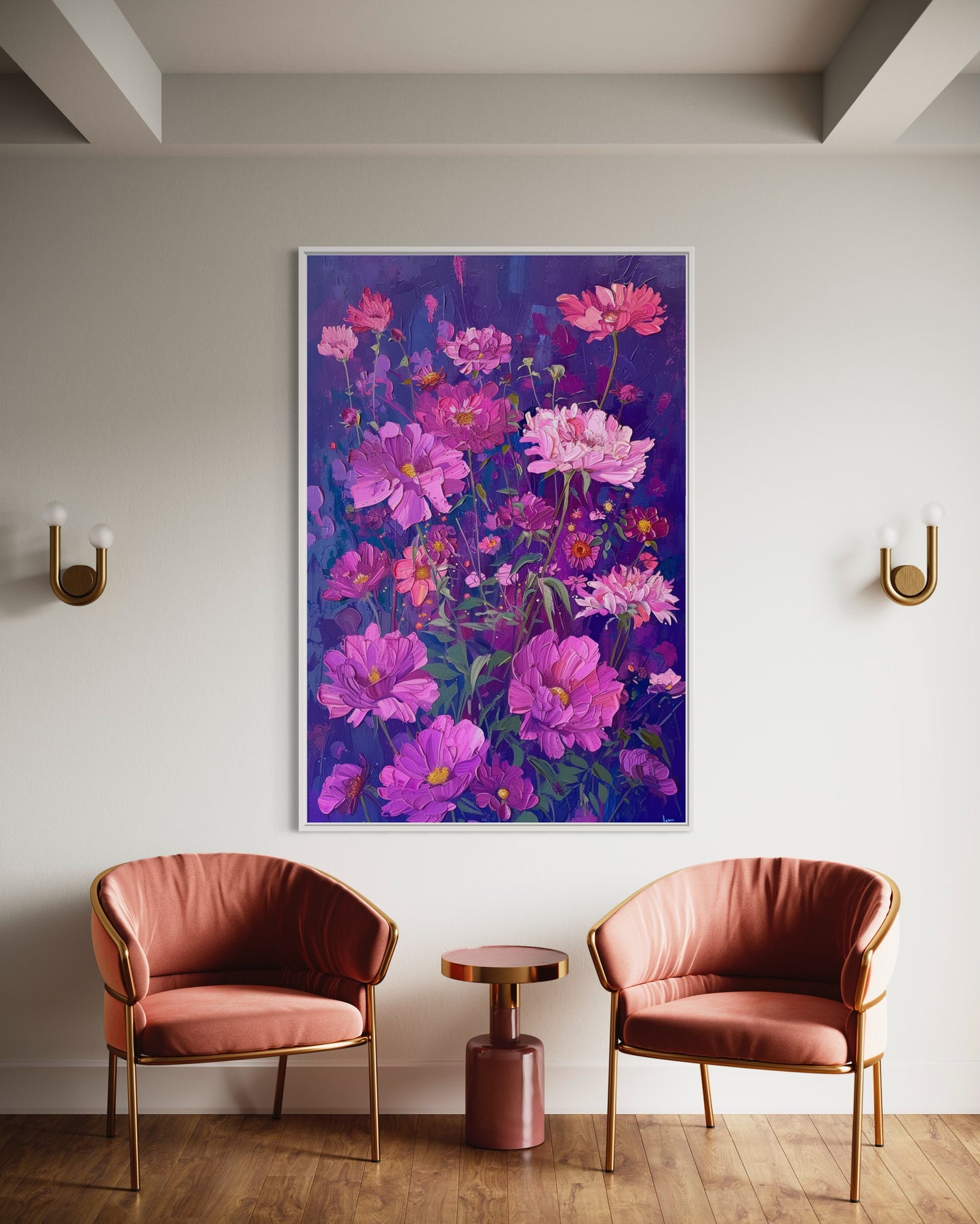 Purple Bloom Wildflower Oil Painting