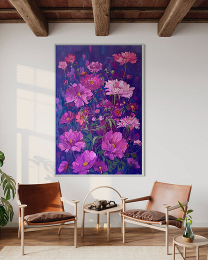 Purple Bloom Wildflower Oil Painting