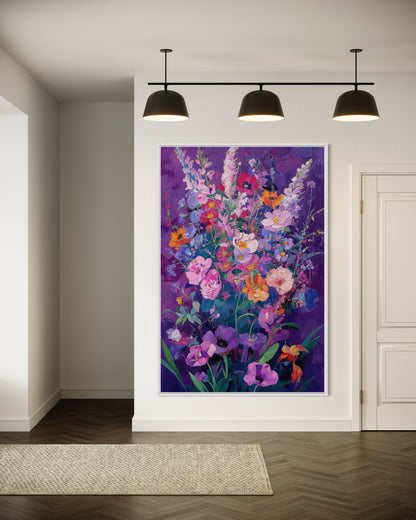 Vibrant Wildflower Bouquet Hand-Painted Canvas