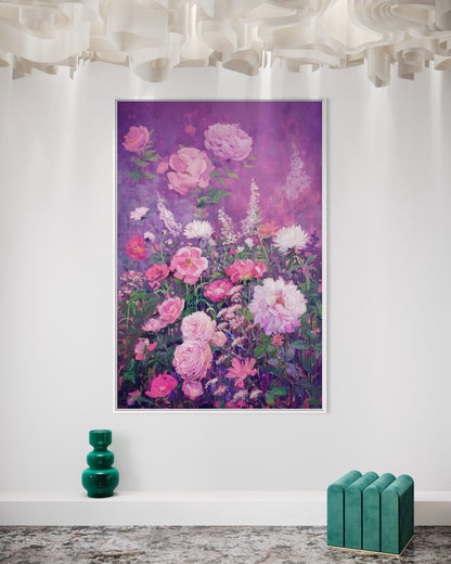 Pastel Garden Roses Canvas Art