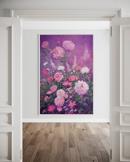 Pastel Garden Roses Canvas Art