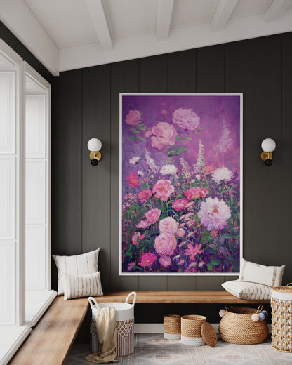 Pastel Garden Roses Canvas Art