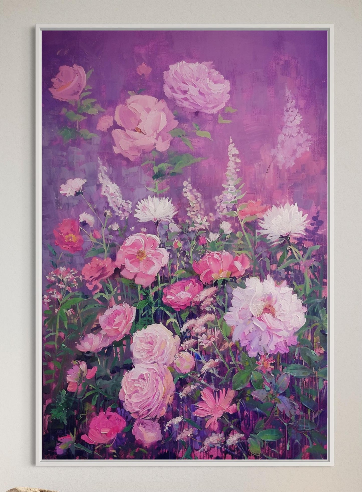 Pastel Garden Roses Canvas Art