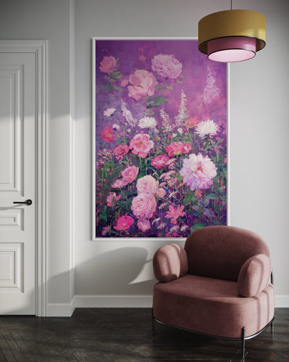 Pastel Garden Roses Canvas Art