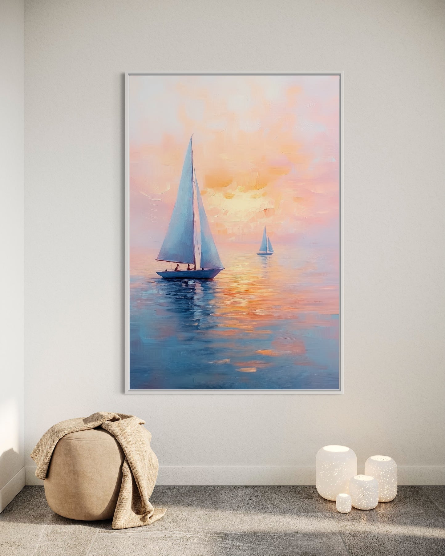 Ocean Sunset Glow - Vibrant Coastal Landscape Painting