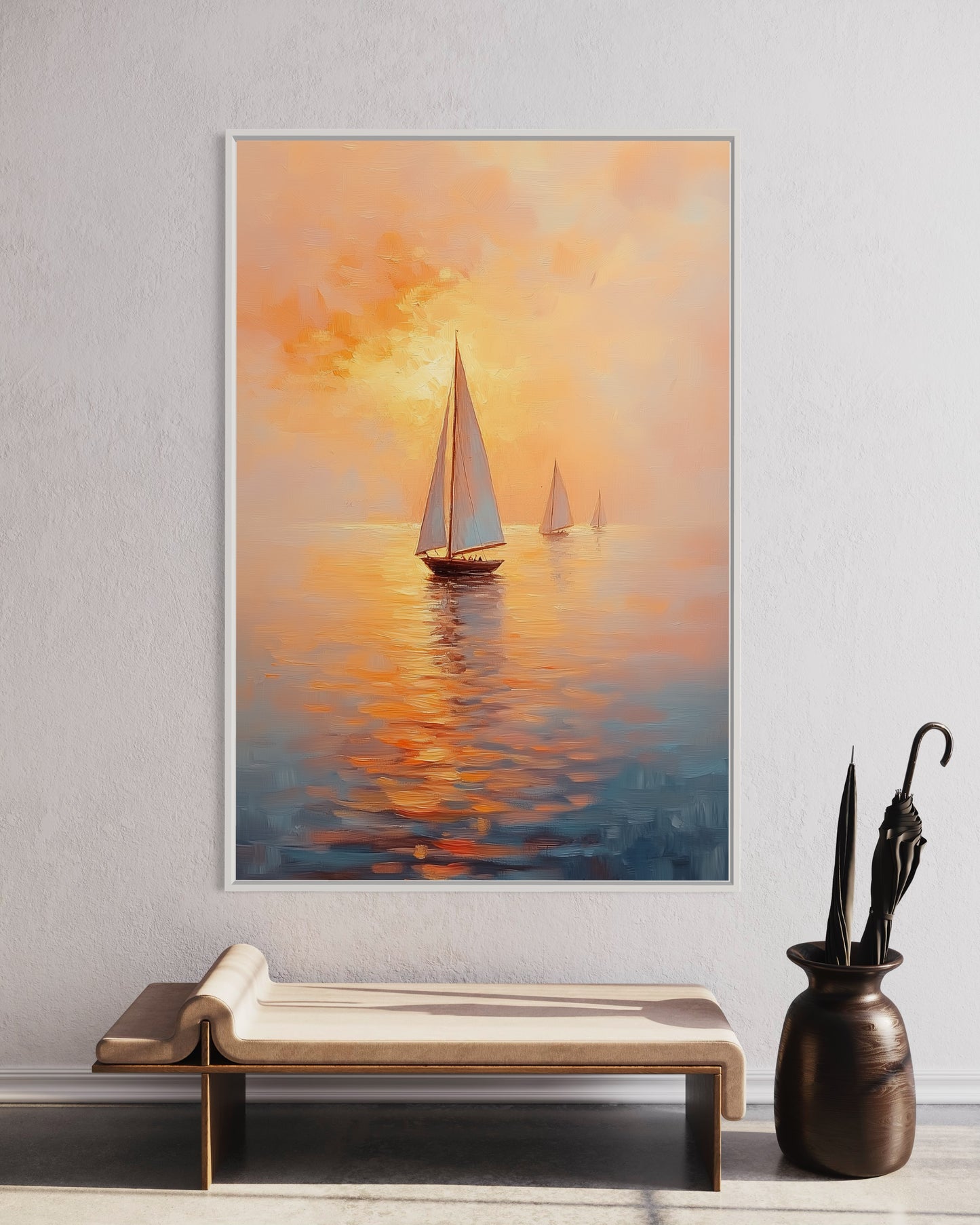 Calm Seas and Golden Skies - Abstract Seascape Wall Art