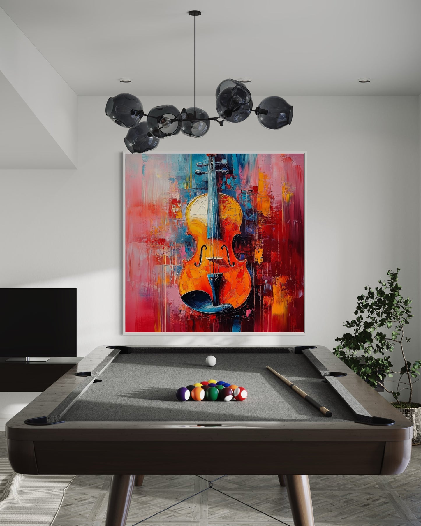 Expressive Violin Art - Modern Musical Instrument Painting