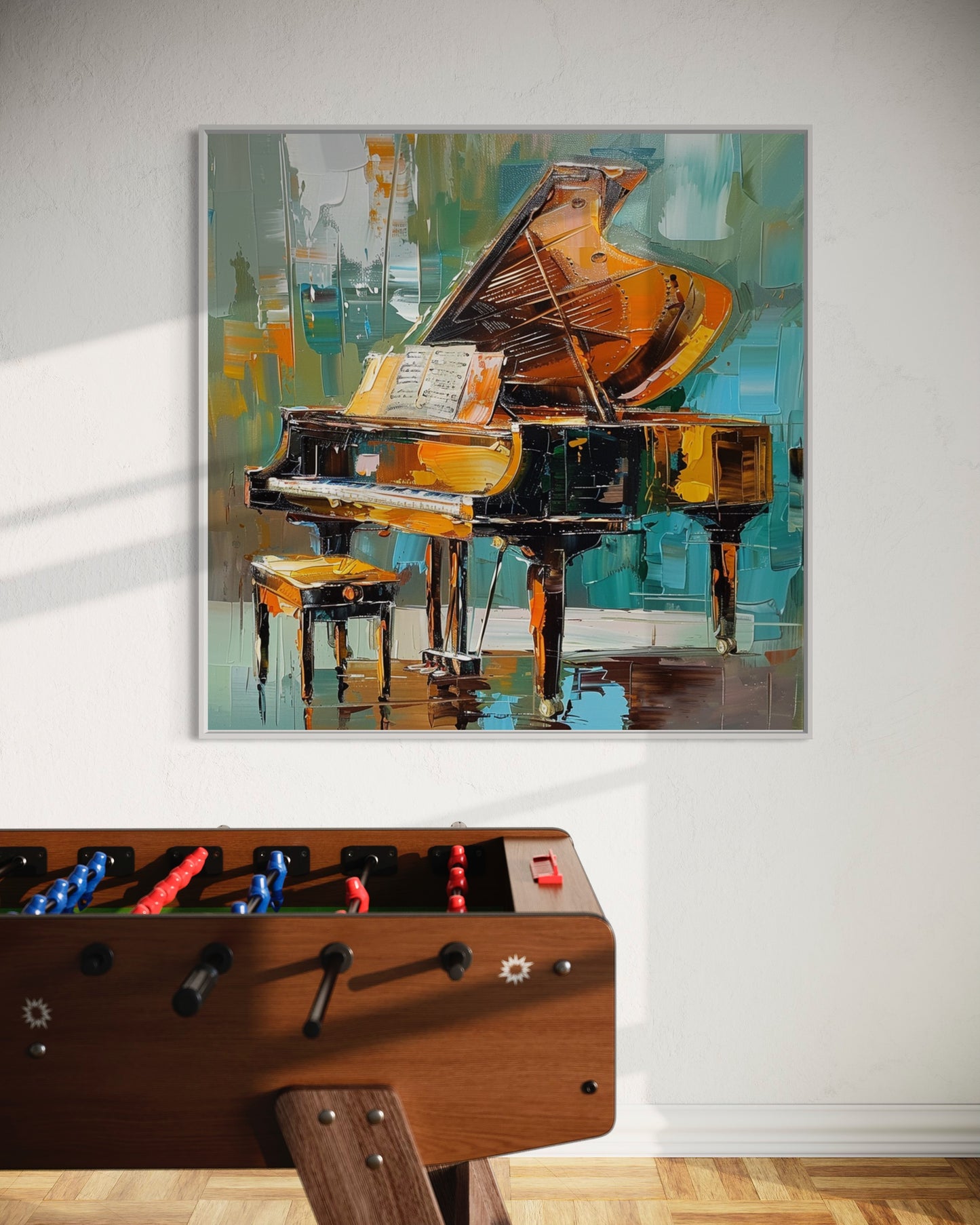 Colorful Grand Piano Painting - Modern Music Room Wall Art