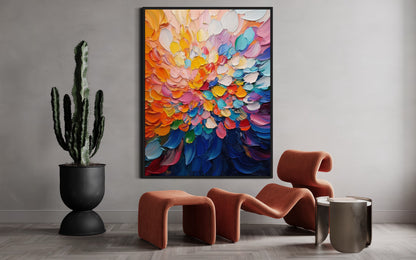 Vibrant Abstract Squares Wall Art - Modern Colorful Canvas Painting