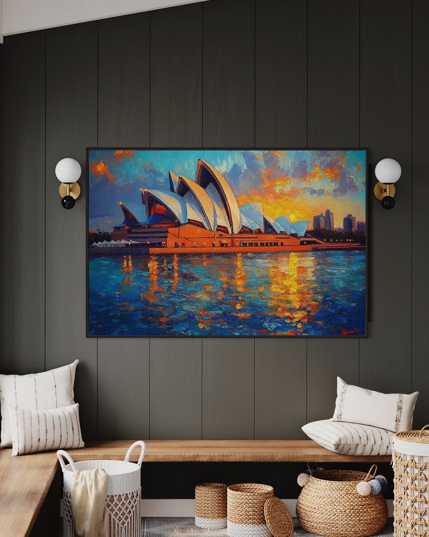 Sydney Opera House at Sunset – Iconic Australian Landmark Oil Painting