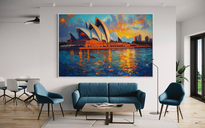 Sydney Opera House at Sunset – Iconic Australian Landmark Oil Painting