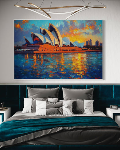 Sydney Opera House at Sunset – Iconic Australian Landmark Oil Painting