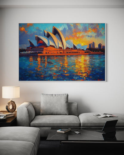 Sydney Opera House at Sunset – Iconic Australian Landmark Oil Painting