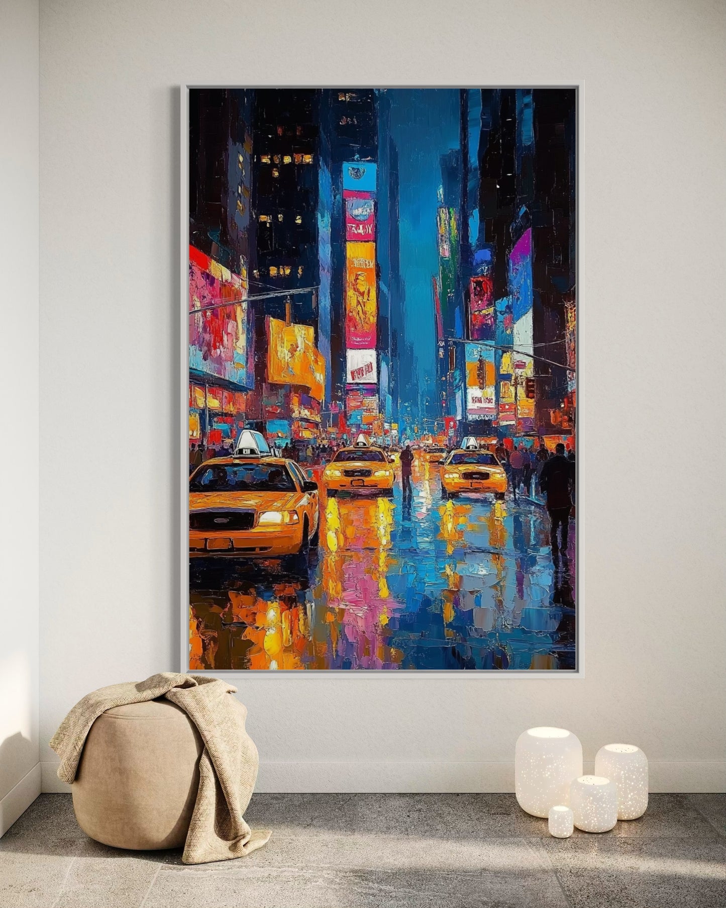 Times Square Energy – Vibrant New York City Oil Painting for Urban Decor