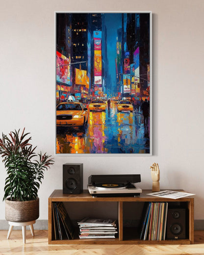 Times Square Energy – Vibrant New York City Oil Painting for Urban Decor