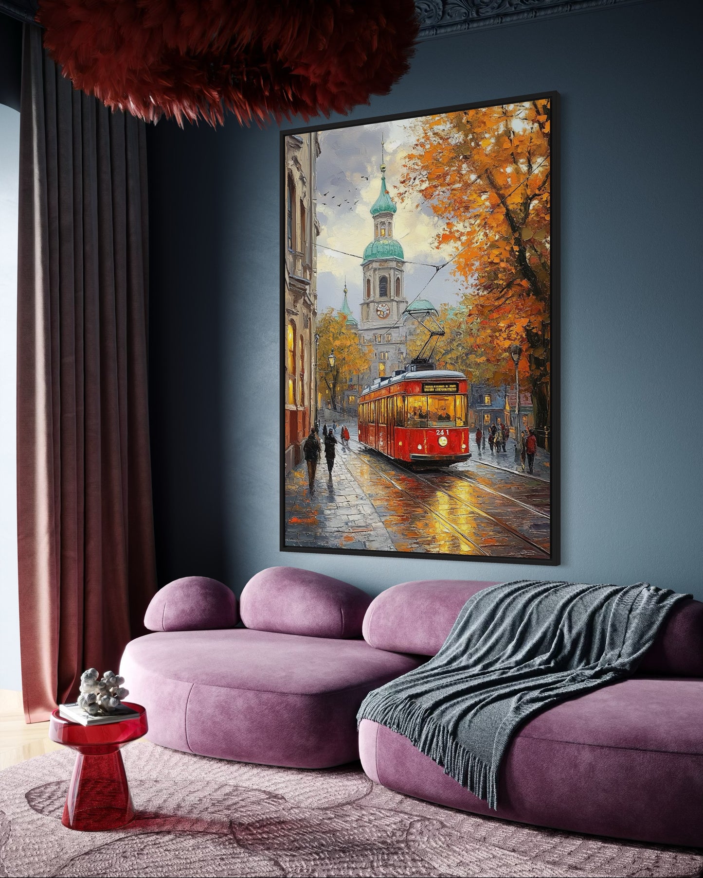 Autumn Tram in Vienna: Capturing Vienna’s Seasonal Charm in Oil Painting