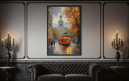 Autumn Tram in Vienna: Capturing Vienna’s Seasonal Charm in Oil Painting