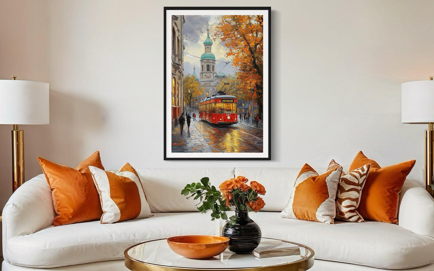 Autumn Tram in Vienna: Capturing Vienna’s Seasonal Charm in Oil Painting