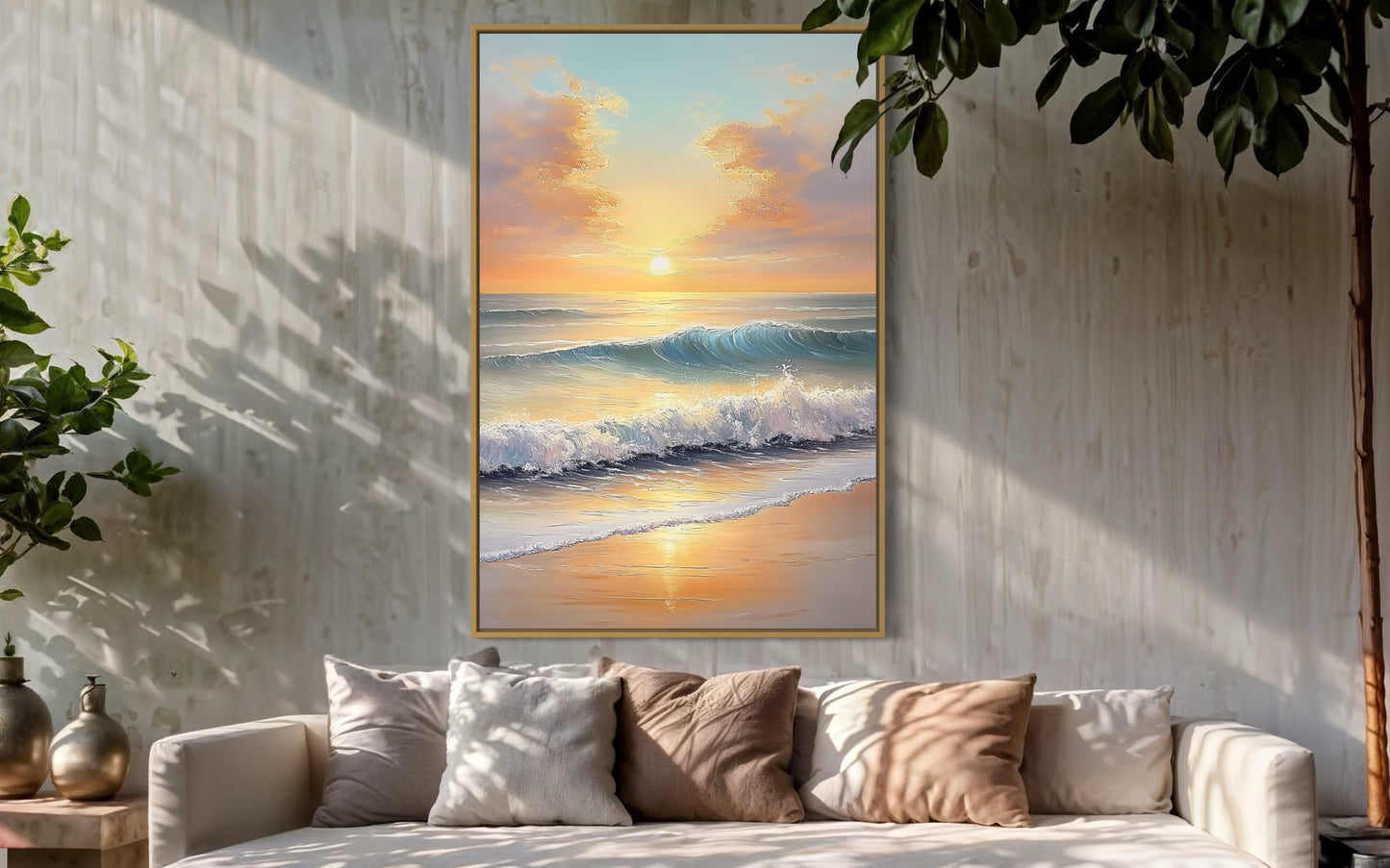 Coastal Shoreline Waves - Abstract Beach Painting