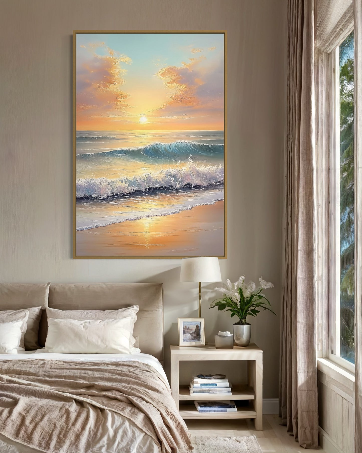 Coastal Shoreline Waves - Abstract Beach Painting