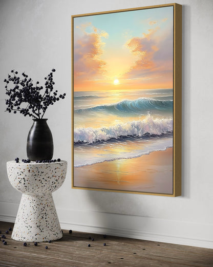 Coastal Shoreline Waves - Abstract Beach Painting