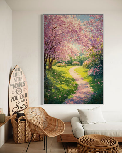 Blossoms of Serenity: Cherry Blossom Pathway in Spring