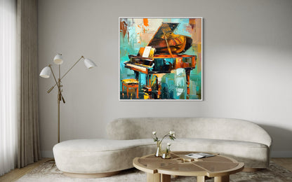 Grand Piano Abstract Art - Elegant Musical Instrument Painting