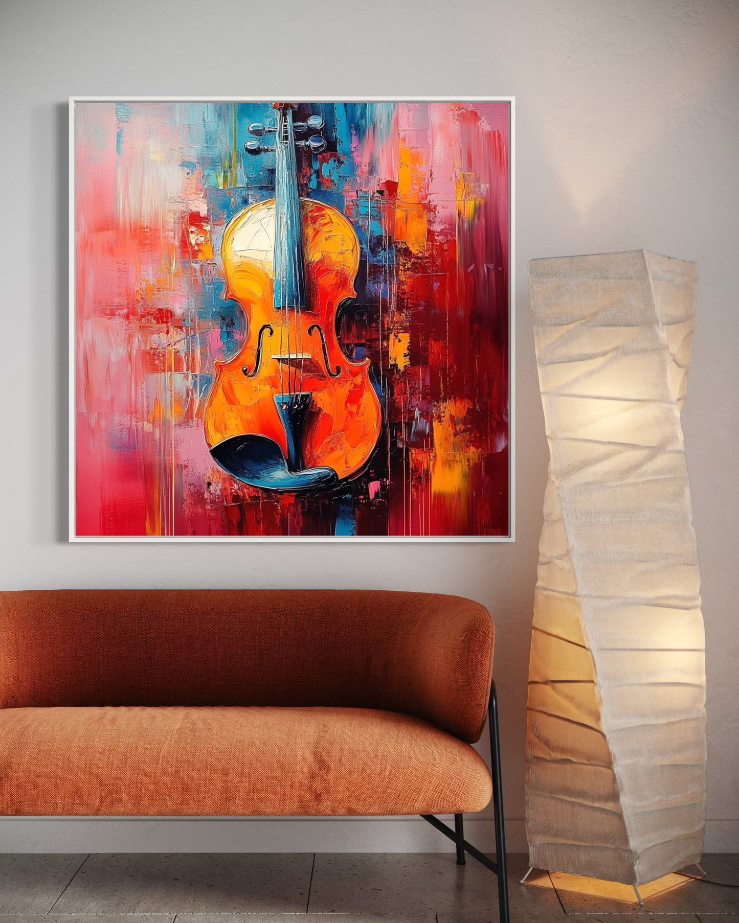 Expressive Violin Art - Modern Musical Instrument Painting