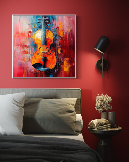 Expressive Violin Art - Modern Musical Instrument Painting