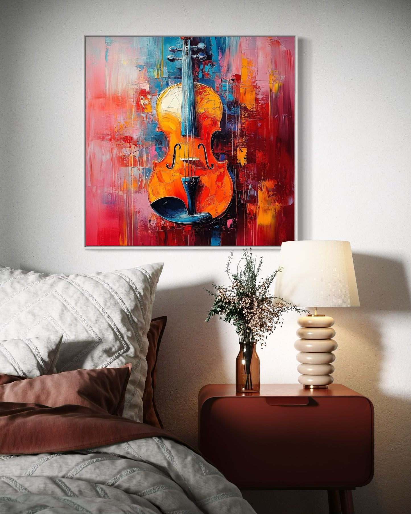 Expressive Violin Art - Modern Musical Instrument Painting