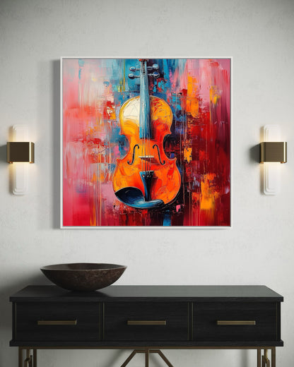 Expressive Violin Art - Modern Musical Instrument Painting