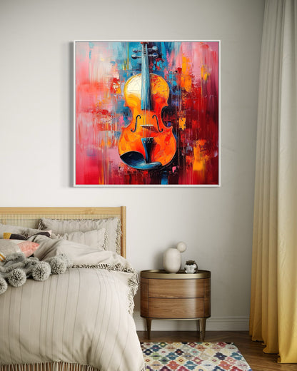 Expressive Violin Art - Modern Musical Instrument Painting