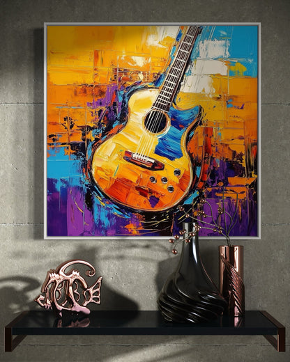 Electric Guitar Wall Art - Modern Abstract Music Painting