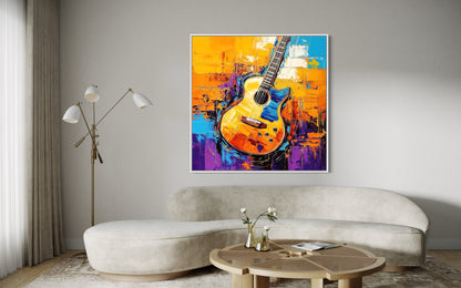 Electric Guitar Wall Art - Modern Abstract Music Painting