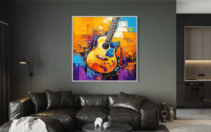 Electric Guitar Wall Art - Modern Abstract Music Painting