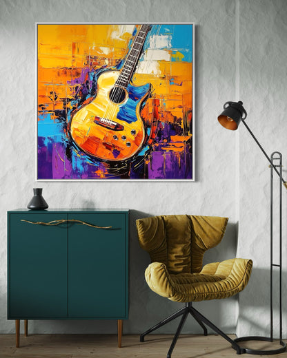 Electric Guitar Wall Art - Modern Abstract Music Painting