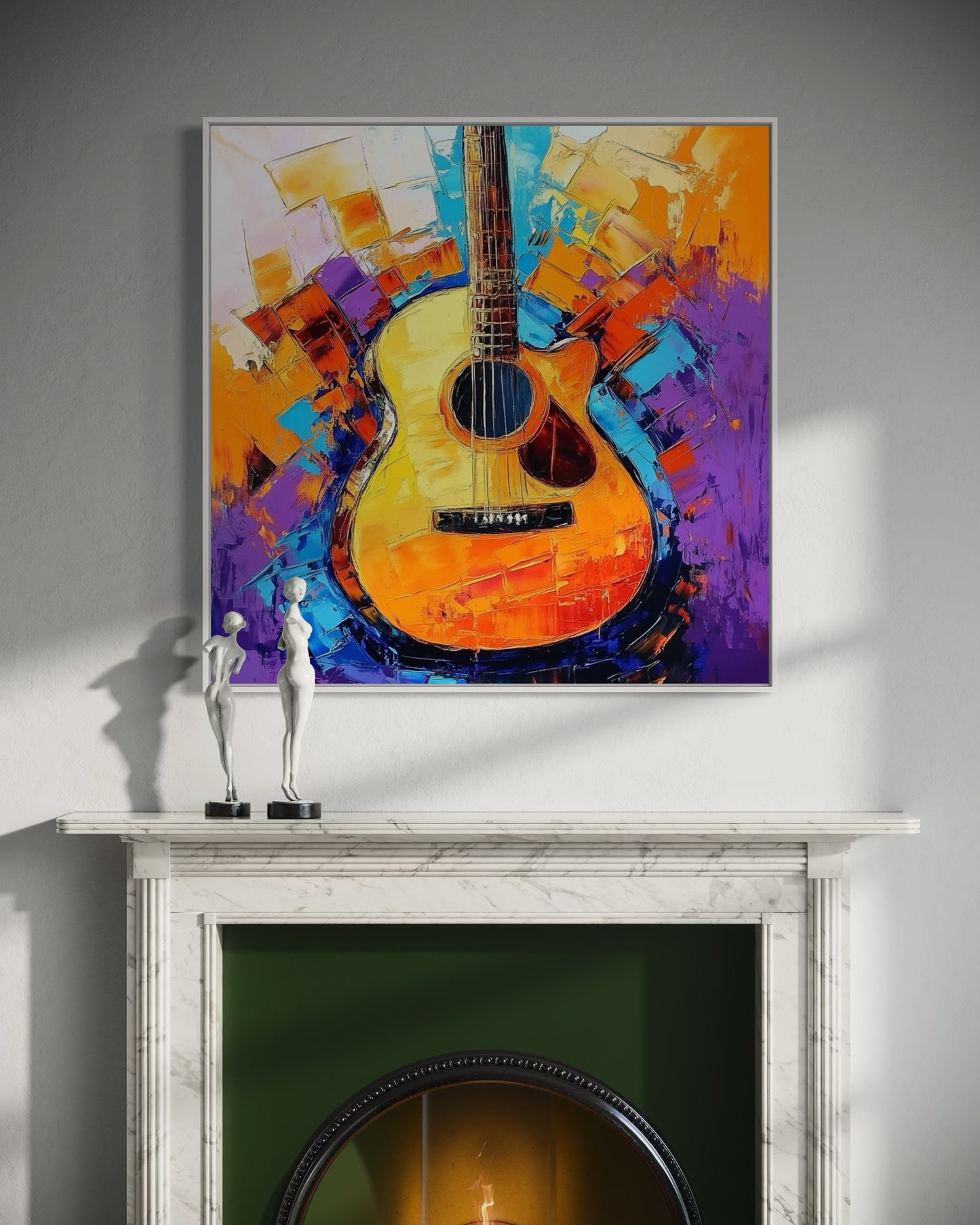 Acoustic Guitar Abstract Painting - Vibrant Music Art Print