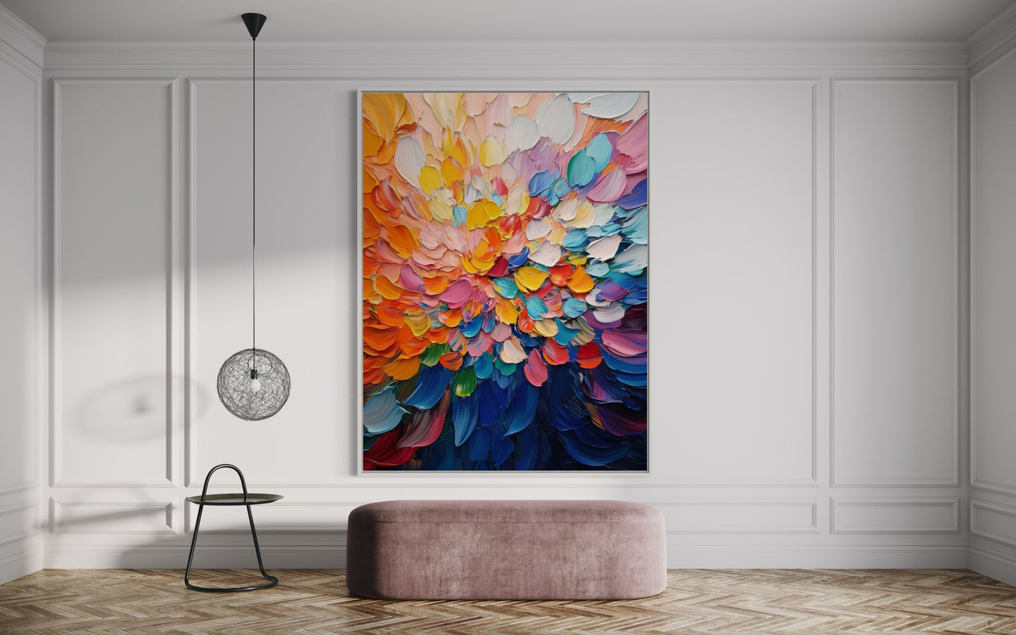 Vibrant Abstract Squares Wall Art - Modern Colorful Canvas Painting