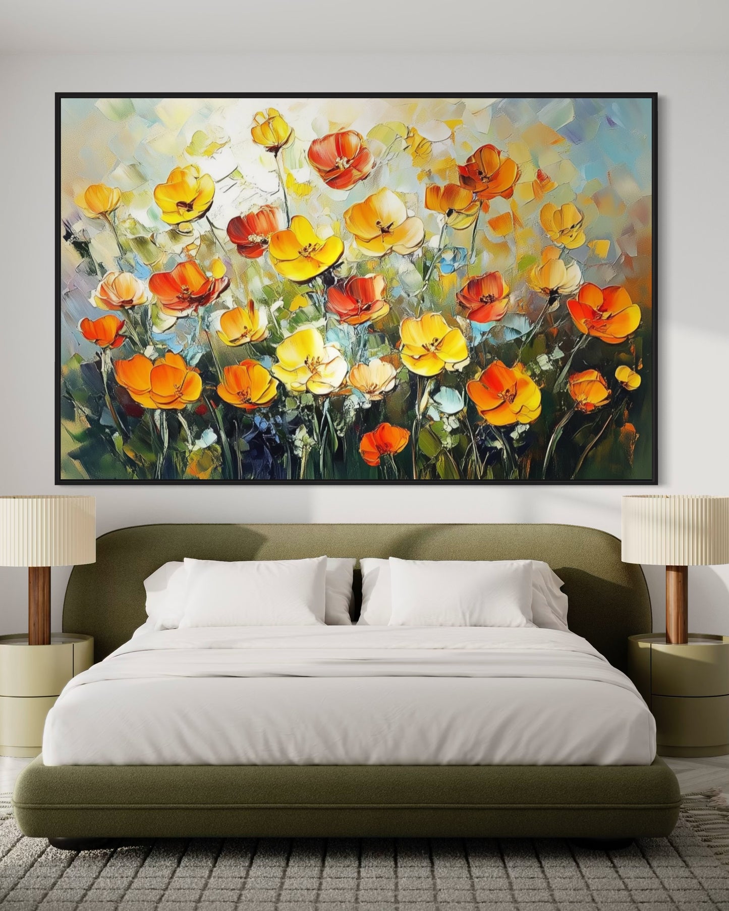 Bright Field of Wildflowers - Lively Oil Painting for Nature Lovers