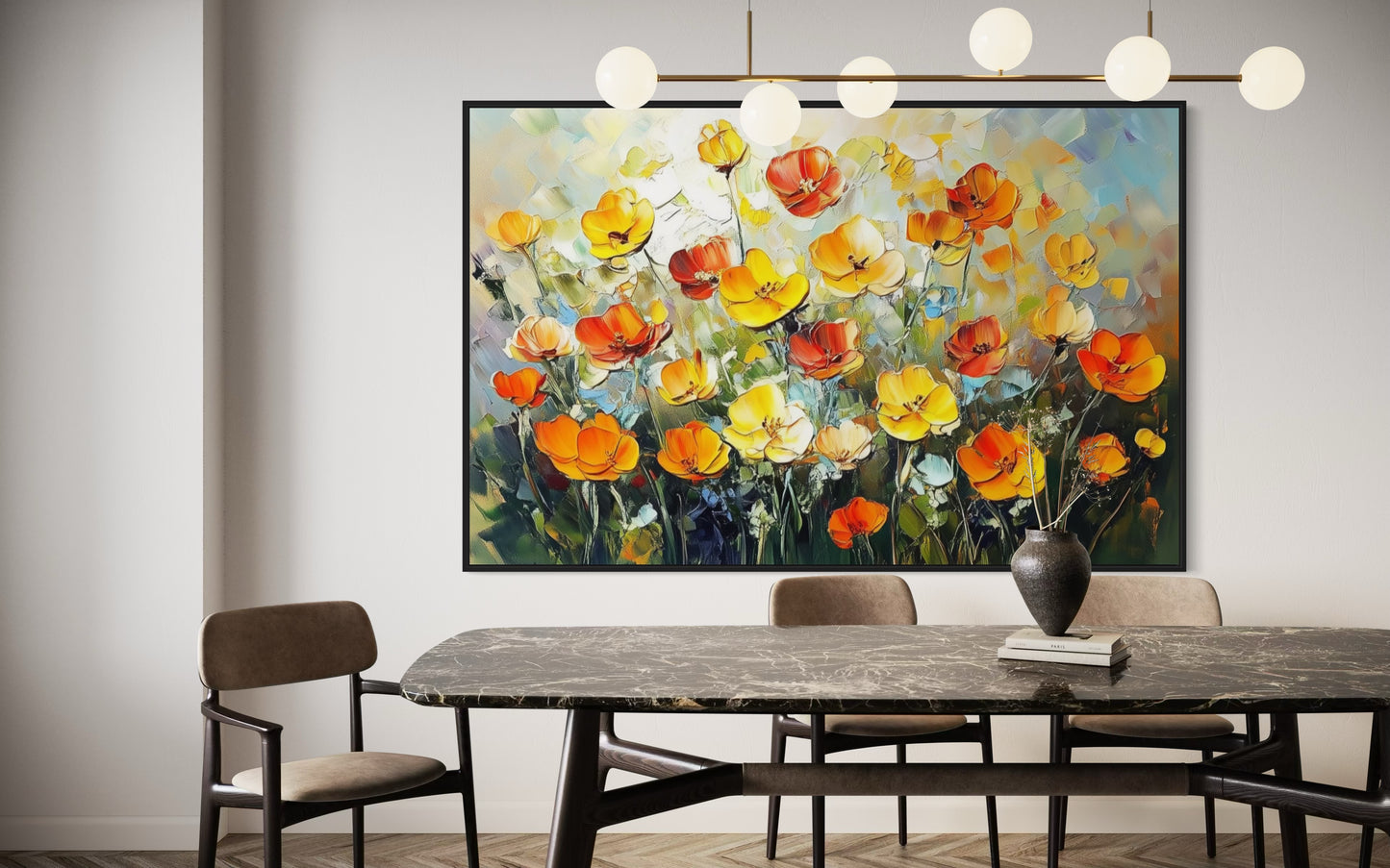 Bright Field of Wildflowers - Lively Oil Painting for Nature Lovers