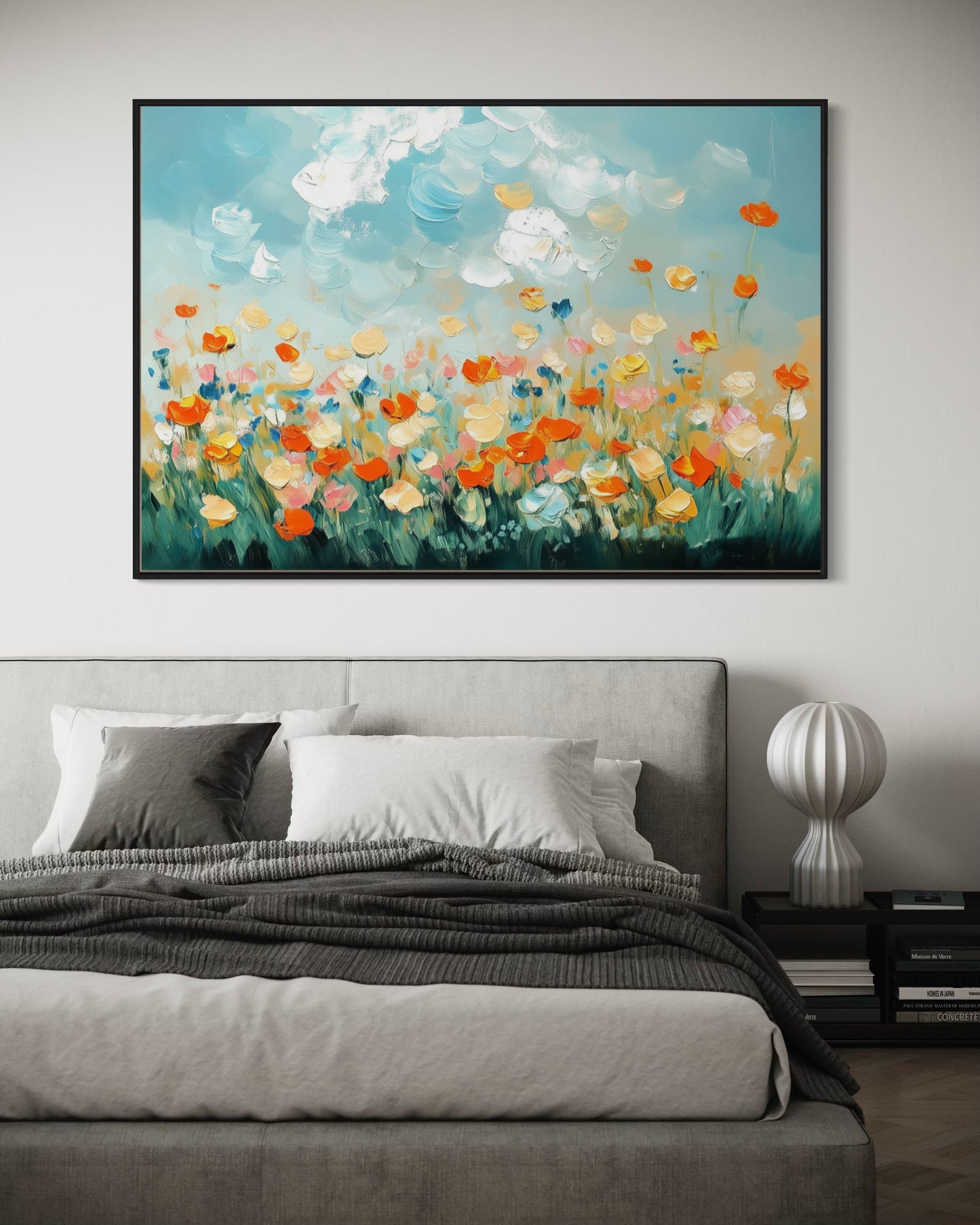 Meadow in Spring - Colorful Floral Landscape Oil Painting