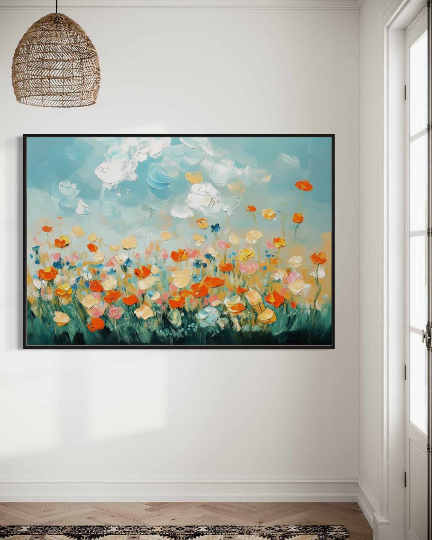 Meadow in Spring - Colorful Floral Landscape Oil Painting