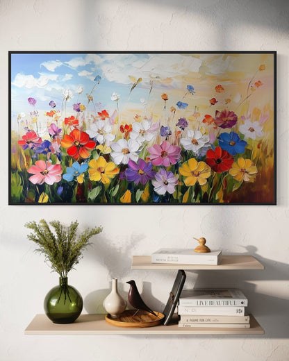 Whimsical Wildflowers in Bloom - Capturing Nature's Playful Beauty in Oil