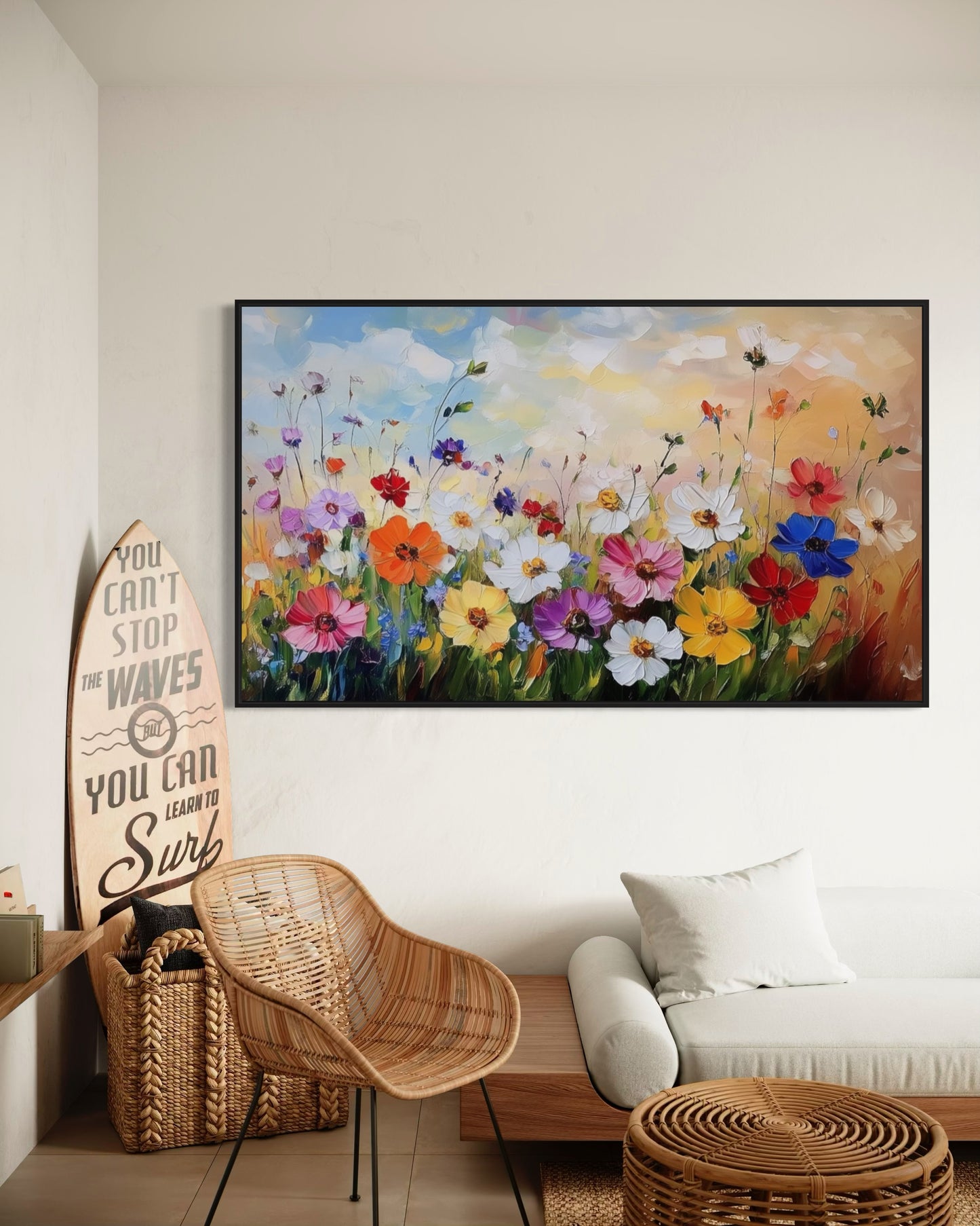 Whimsical Wildflowers in Bloom - Capturing Nature's Playful Beauty in Oil