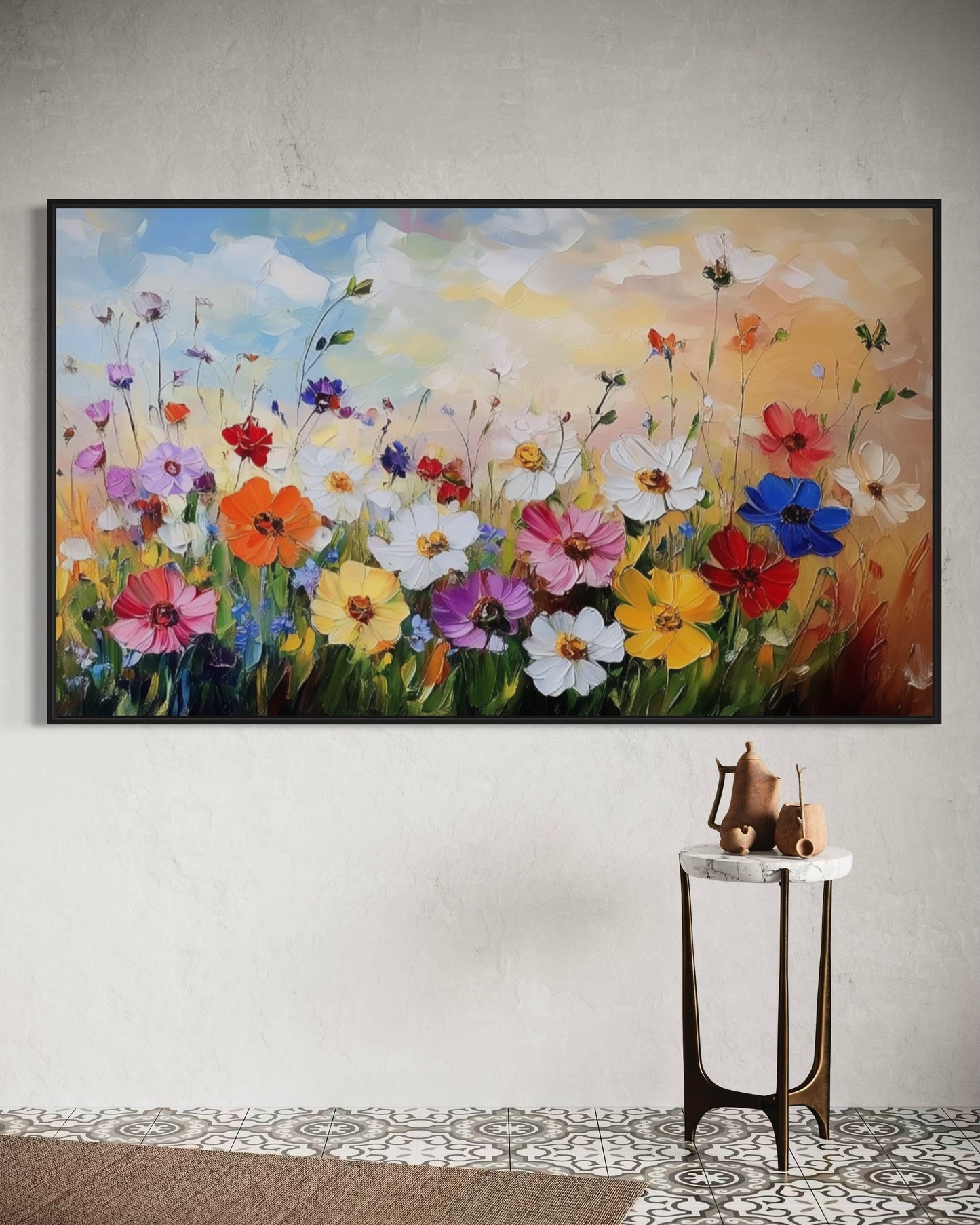 Whimsical Wildflowers in Bloom - Capturing Nature's Playful Beauty in Oil