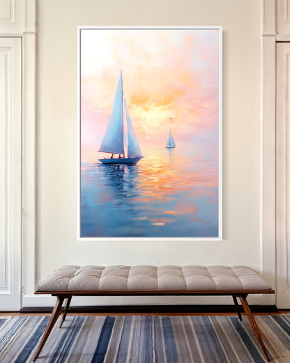 Ocean Sunset Glow - Vibrant Coastal Landscape Painting