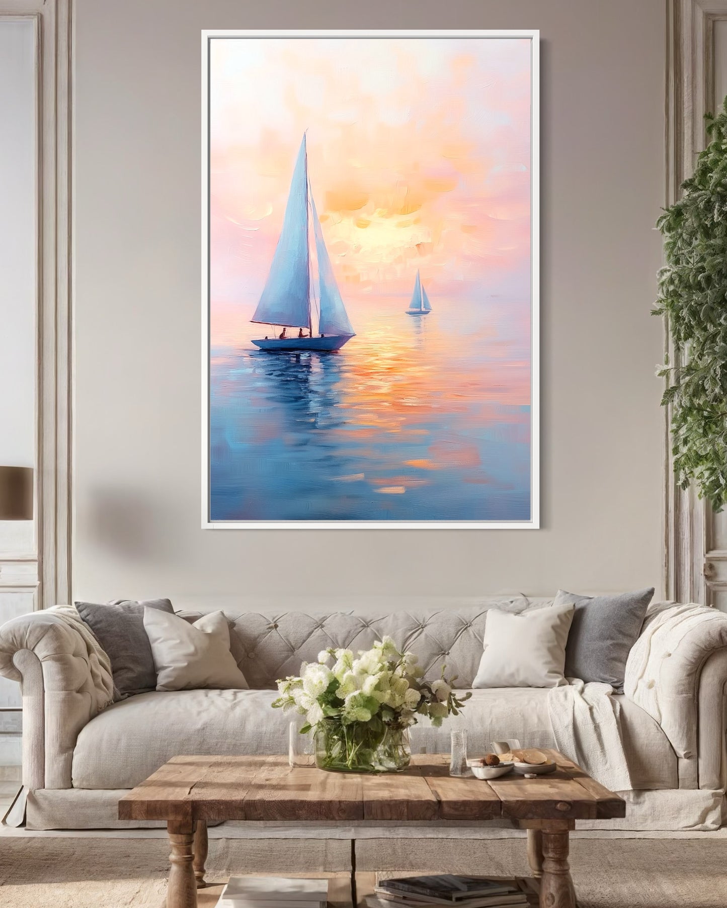 Ocean Sunset Glow - Vibrant Coastal Landscape Painting