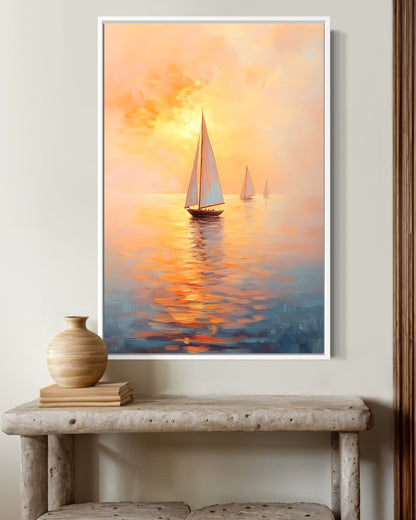 Calm Seas and Golden Skies - Abstract Seascape Wall Art